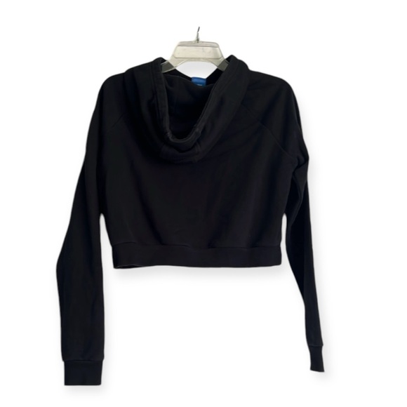 Adidas Originals Crop Hoodie Women's M Black Pullover Sweatshirt - Picture 2 of 8